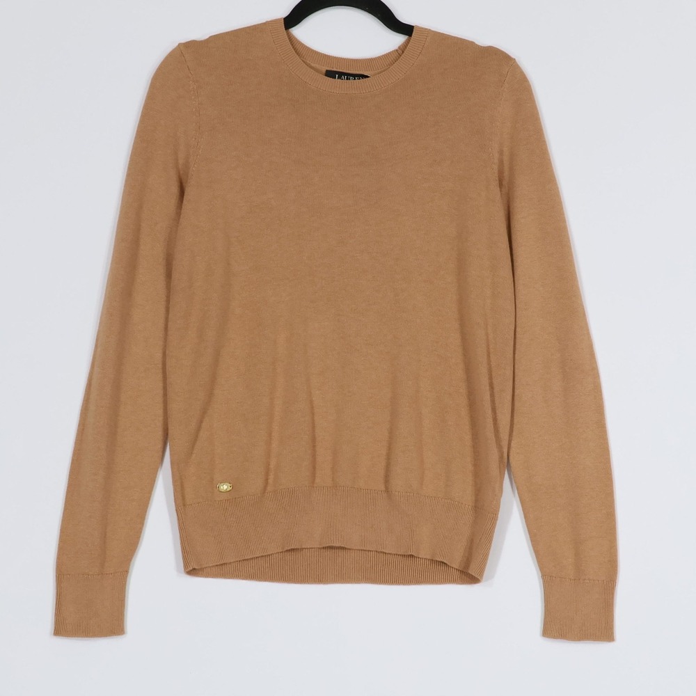 Lauren Ralph Lauren Shavonne Sweater Womens PM Brown Preppy Classic $125 NWT